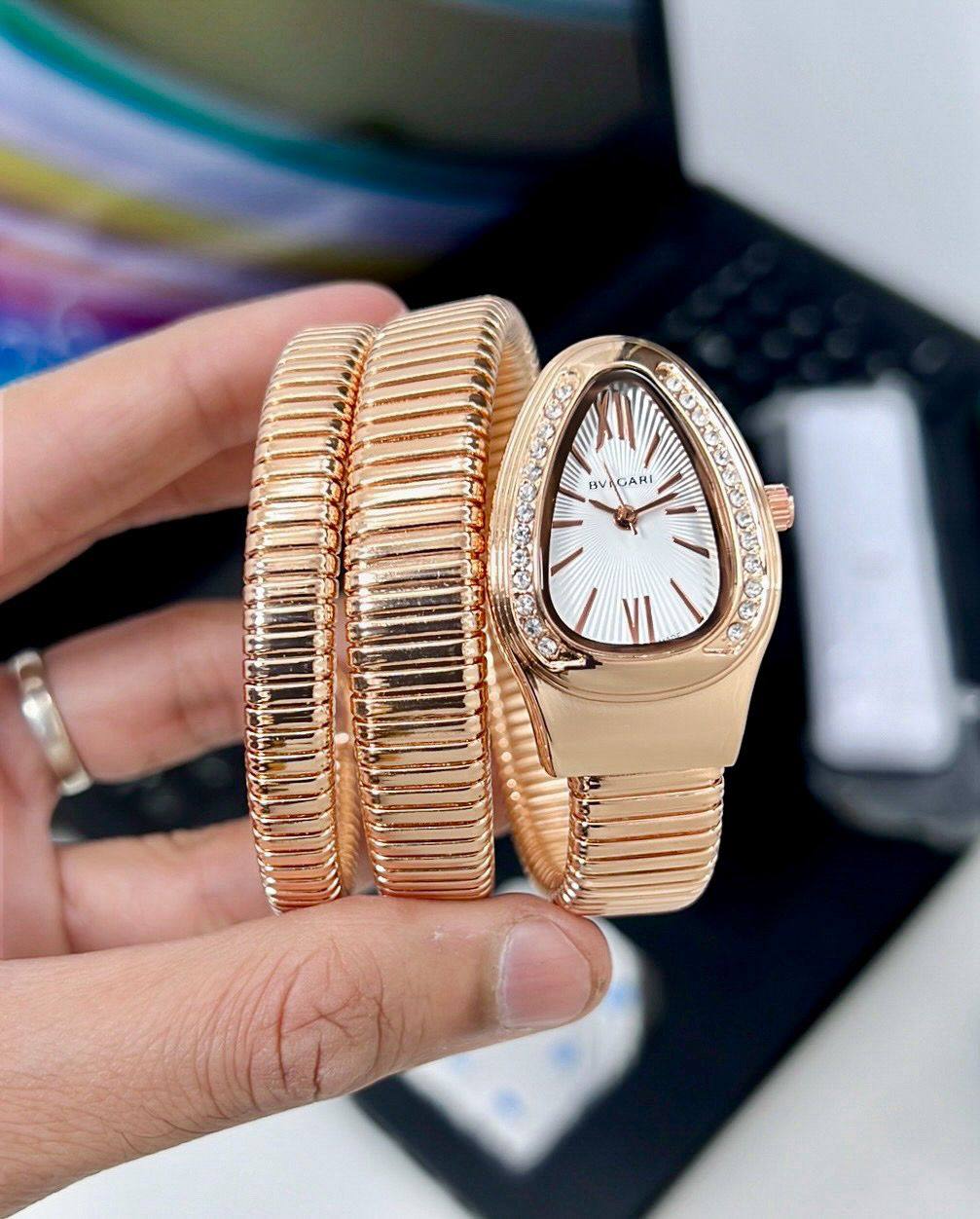 Bvlgari Serpenti Tubogas Rose Gold White Dial