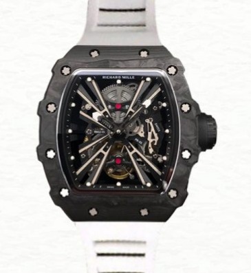 Richard Mille RM12-01 Super Clone Mechanical Men Rubber Band Carbon Fiber