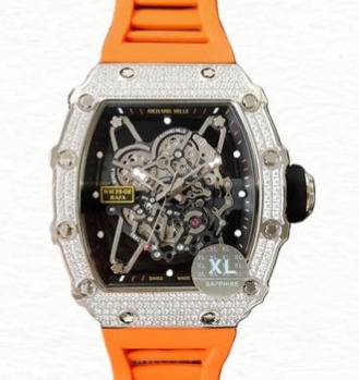Richard Mille Super Clone RM35-02 Men Mechanical Watch Rubber Band Diamond Bezel