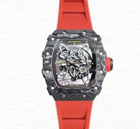 Richard Mille Super Clone RM35-02 Men Mechanical Rubber Band Transparent Dial