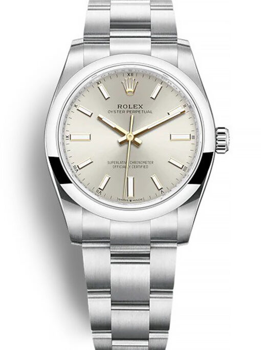Rolex Oyster Perpetual 34mm Silver Dial 124200 Super Clone